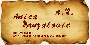 Anica Manzalović vizit kartica